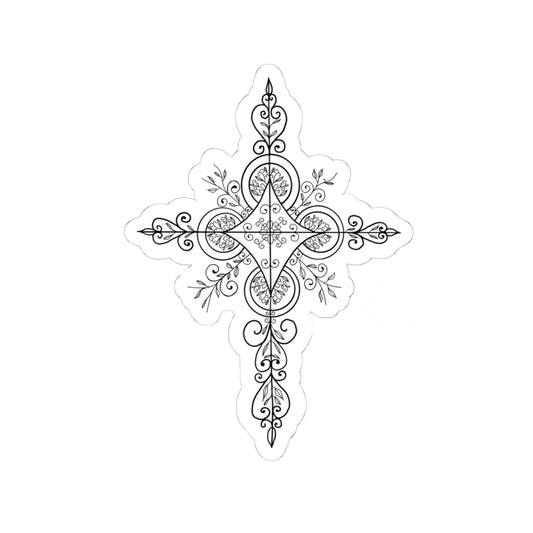 Hand Designed Cross Sticker